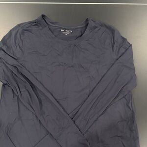 Athleta women’s  Deep Blue Long Sleeve open back shirt